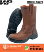 Bota campera Wellco 595 PU de calzado industrial con diseño resistente y suela de seguridad.