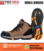 Botín de seguridad Nebraska Tecseg con diseño resistente y suela de alto agarre para trabajo industrial.