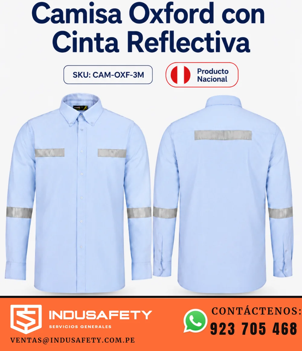 Camisa Oxford con Cinta Reflectiva para uniforme industrial