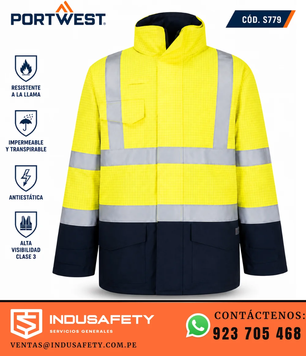 Casaca Ignífuga Portwest S779 de alta visibilidad Bizflame Rain