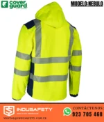 Chaqueta Coverguard NEBULO vista posterior con bandas reflectivas