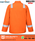 Chaqueta Ignífuga Portwest FR25 naranja vista de espalda