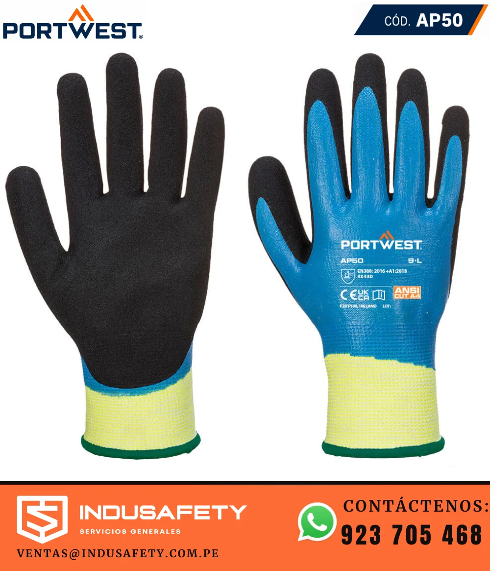 Guante AP50 Portwest Aqua Cut Pro Anticorte con recubrimiento de nitrilo