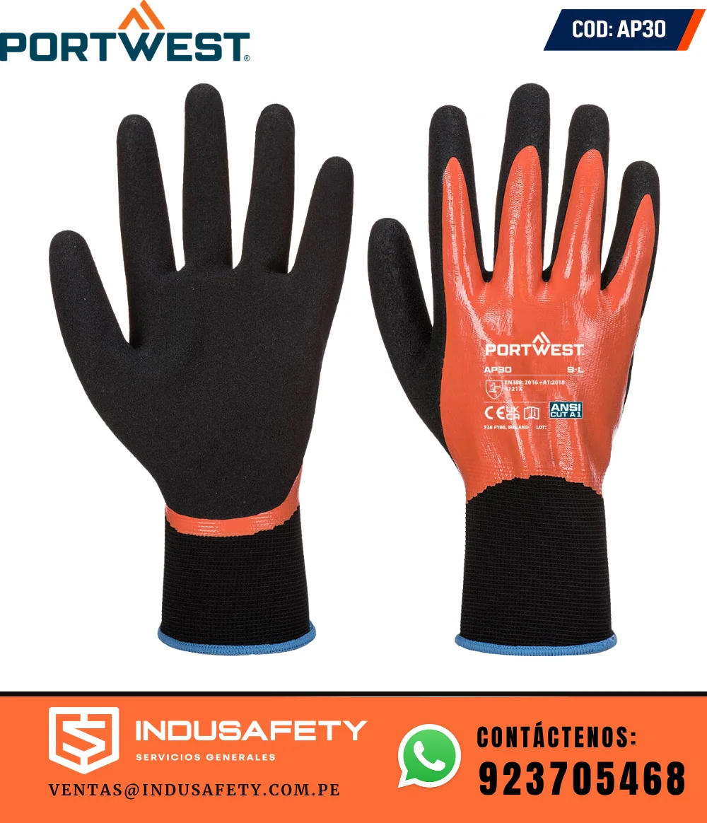 Guante Portwest AP30 Dermi Pro Recubierto de Nitrilo