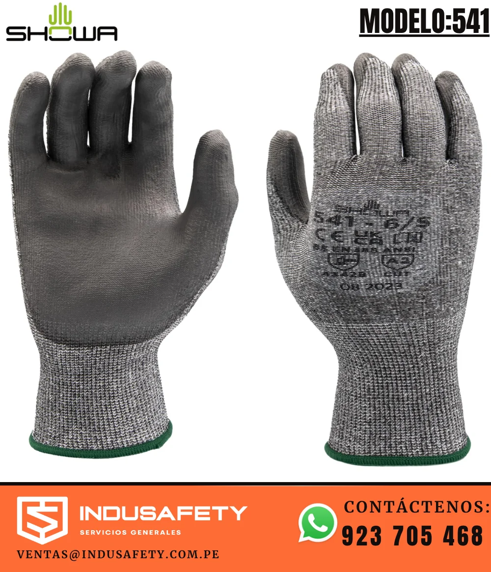 Guante Showa 541 anticorte de poliuretano gris para protección industrial