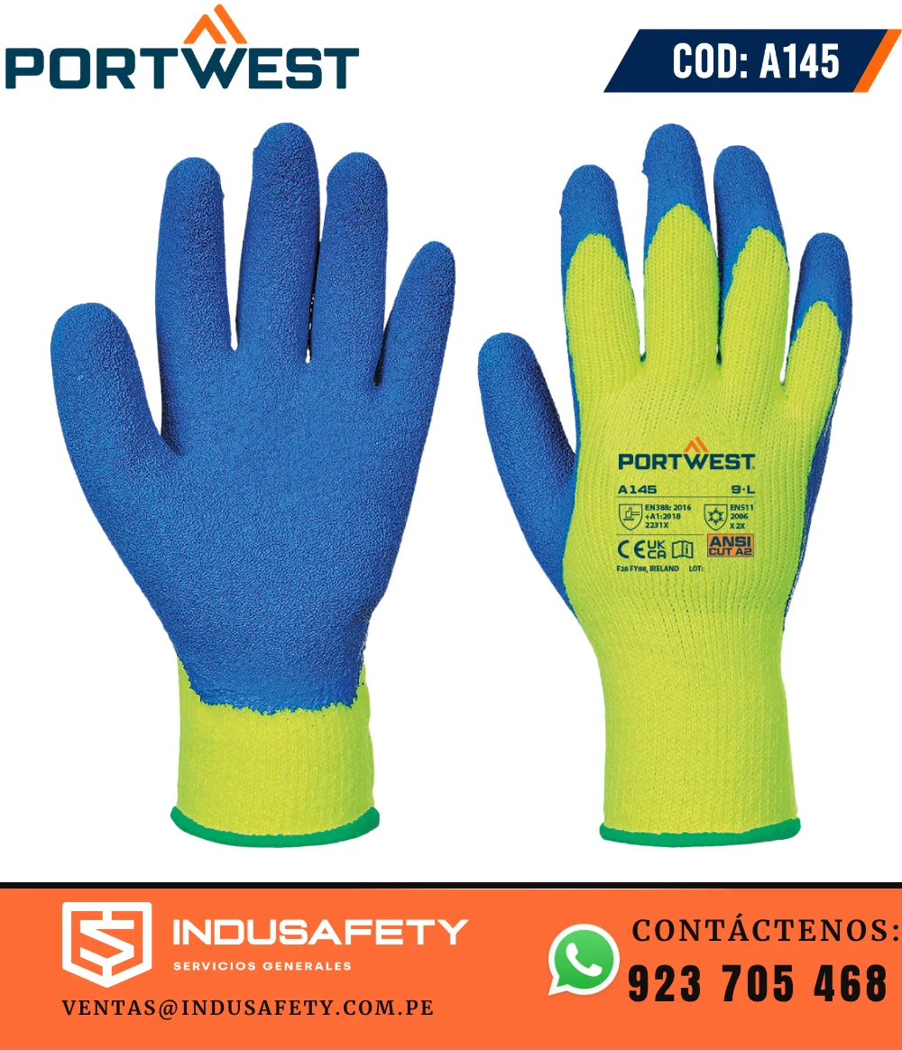 Guante Térmico Portwest A145 para Bajas Temperaturas con recubrimiento de látex rugoso