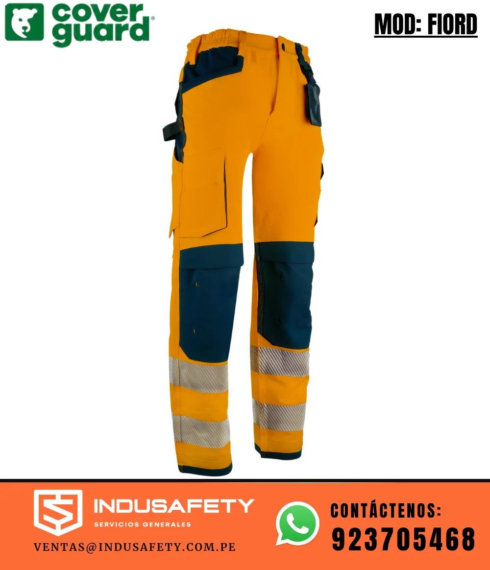 Pantalón Coverguard FIORD Naranja/Azul de Alta Visibilidad 5FIP17R
