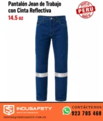 Pantalón jean de trabajo con cinta reflectiva 14.5 oz
