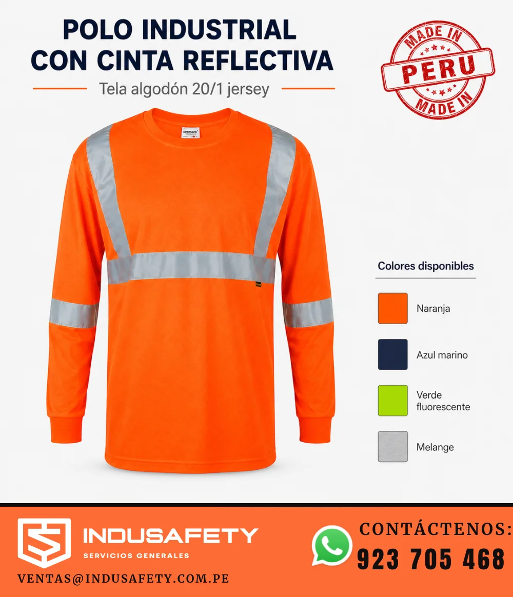 Polo Industrial con Cinta Reflectiva con colores disponibles