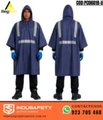 Poncho de PVC con cinta reflectiva azul marino Segpro