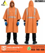 Poncho para lluvia con cinta reflectiva naranja Segpro