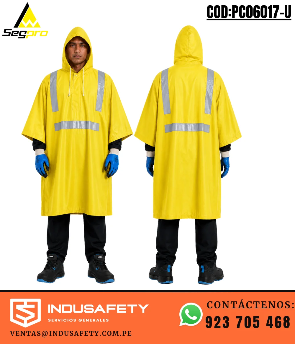 Poncho de PVC con cinta reflectiva amarillo Segpro PC06017-U