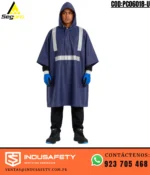 Poncho de PVC con cinta reflectiva azul marino Segpro PC06018-U frontal
