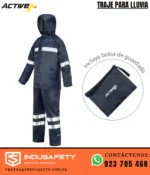 Traje para Lluvia con Cinta Reflectiva Azul ActiveX con bolsa de guardado