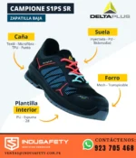 Zapato Delta Plus CAMPIONE S1PS SR características del calzado de seguridad