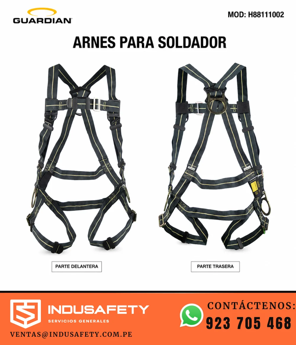 Arnés para soldador Guardian H88111002 de Kevlar con 3 argollas