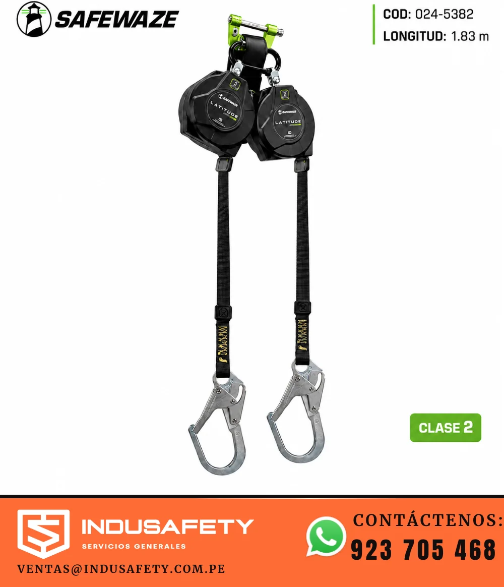 Bloque retráctil clase 2 SafeWaze 024-5382 doble de 1.83 m