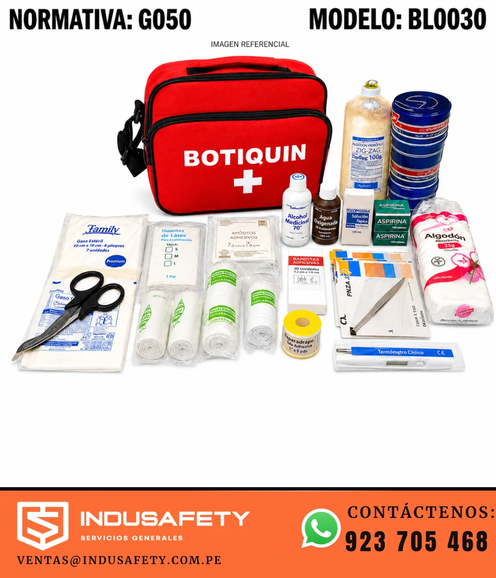 Botiquín norma G050 para primeros auxilios modelo BL0030