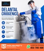 Delantal criogénico Cryo Protection en uso con nitrógeno líquido