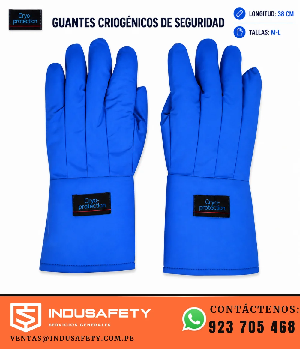 Guantes criogénicos de seguridad 38 cm para protección contra frío extremo