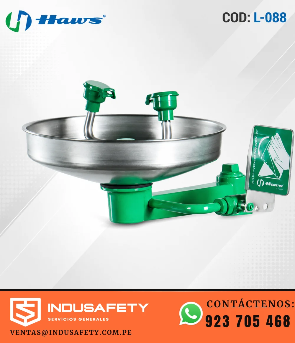 lavaojos de pared Haws Avlis L-088 con pileta de acero inoxidable