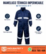 Mameluco térmico impermeable para frío extremo -30 °C con cinta reflectiva