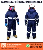 Mameluco térmico impermeable para frío extremo -30 °C en vista frontal y posterior