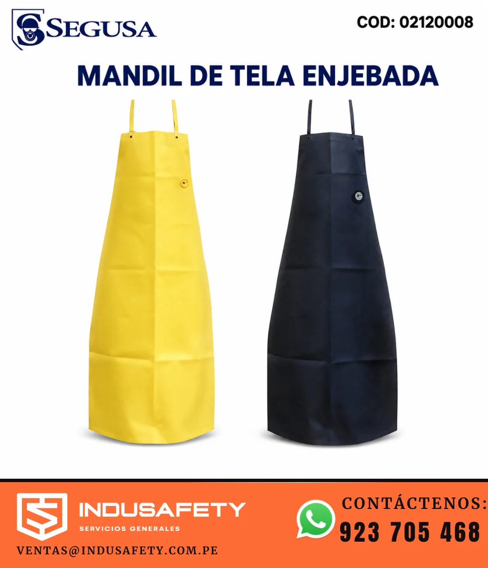 Mandil de tela enjebada amarillo en 2 medidas