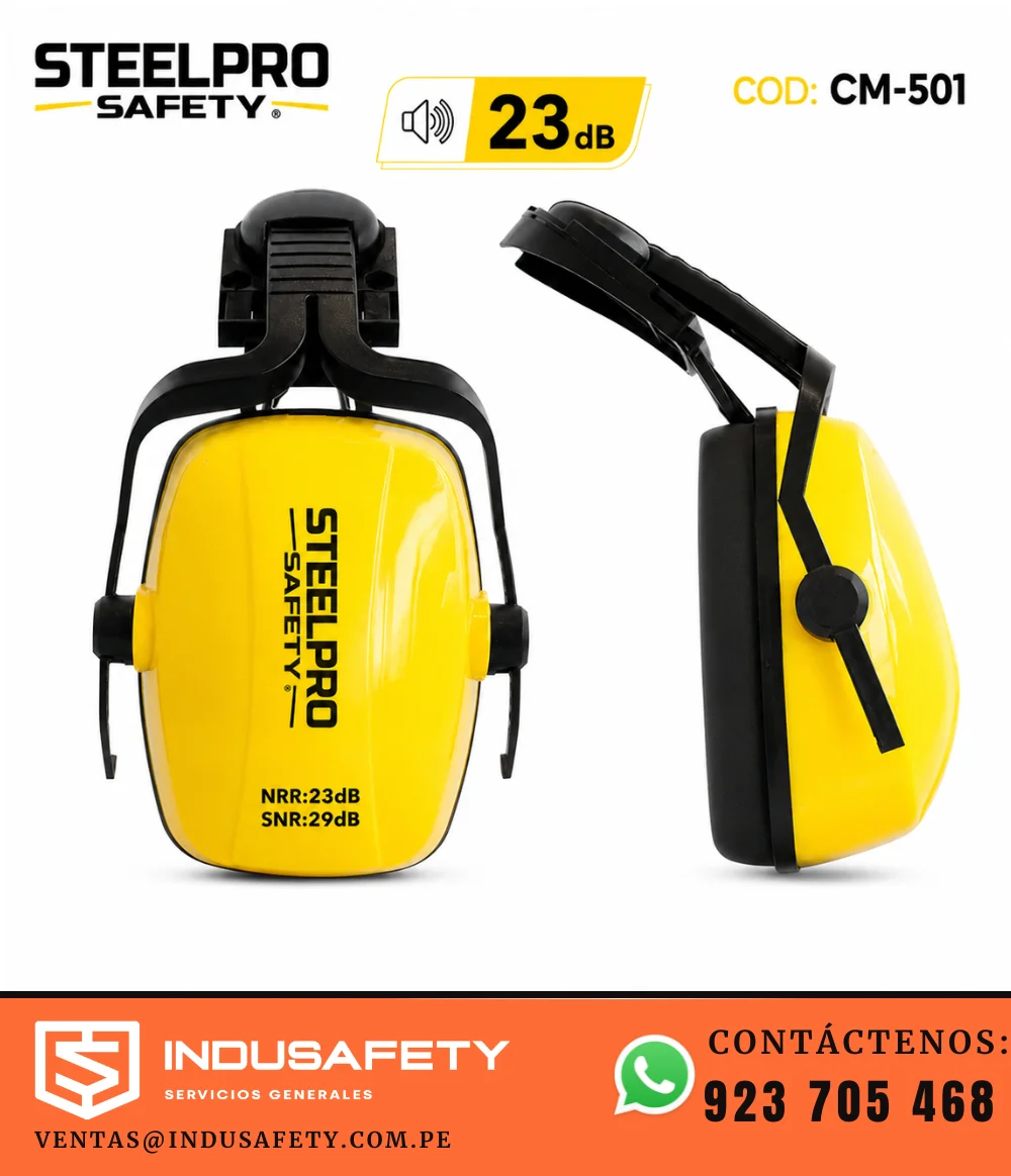Orejeras Steelpro adaptable al casco CM-501 23 dB para protección auditiva industrial