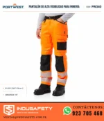 Pantalón de alta visibilidad para minería Portwest PW340 en uso