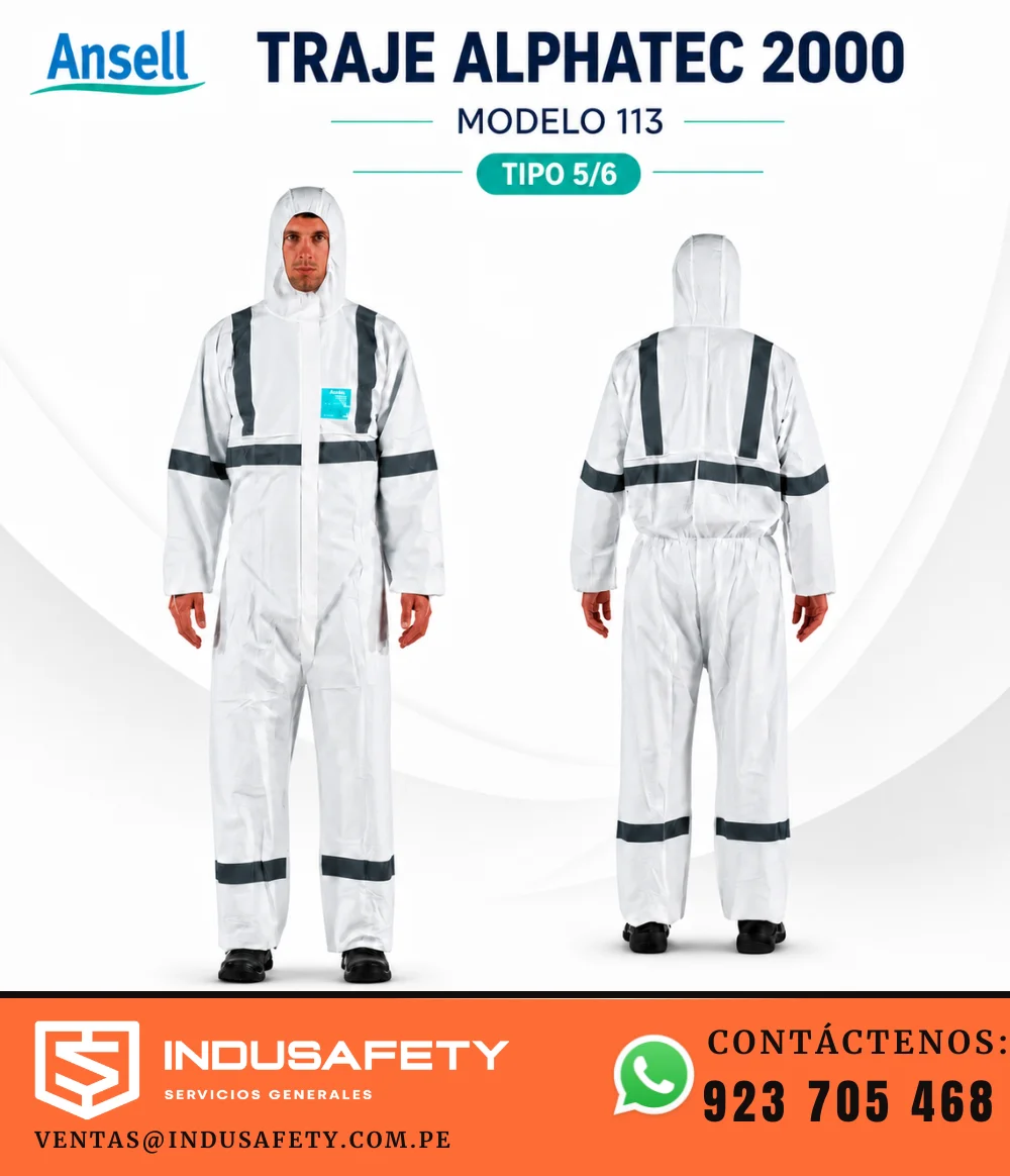 Traje AlphaTec 2000 modelo 113 Tipo 5/6 para protección química industrial