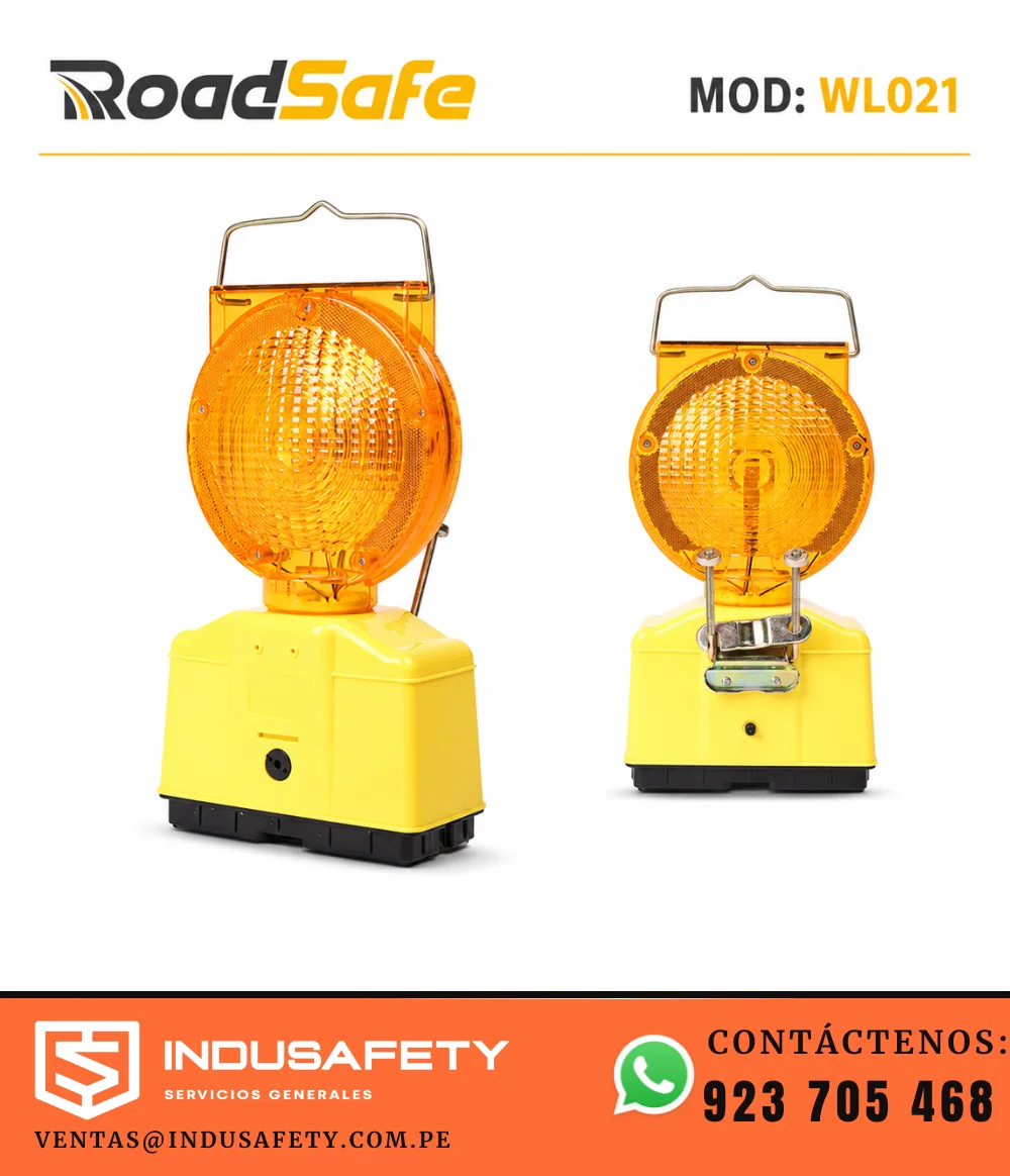 Baliza solar vial LED ámbar ROADSAFE WL021 para obras