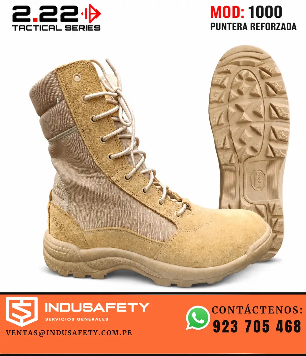 Borceguí Táctico Beige 1000 2.22 con Puntera Reforzada