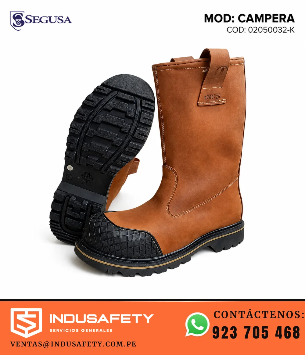 bota campera para soldador con puntera reforzada y suela antideslizante