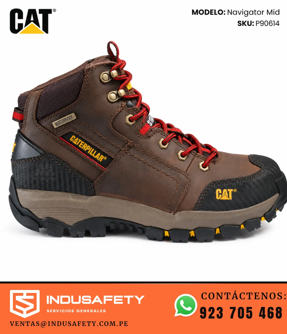 Botín CAT Navigator Mid P90614 impermeable con punta de acero