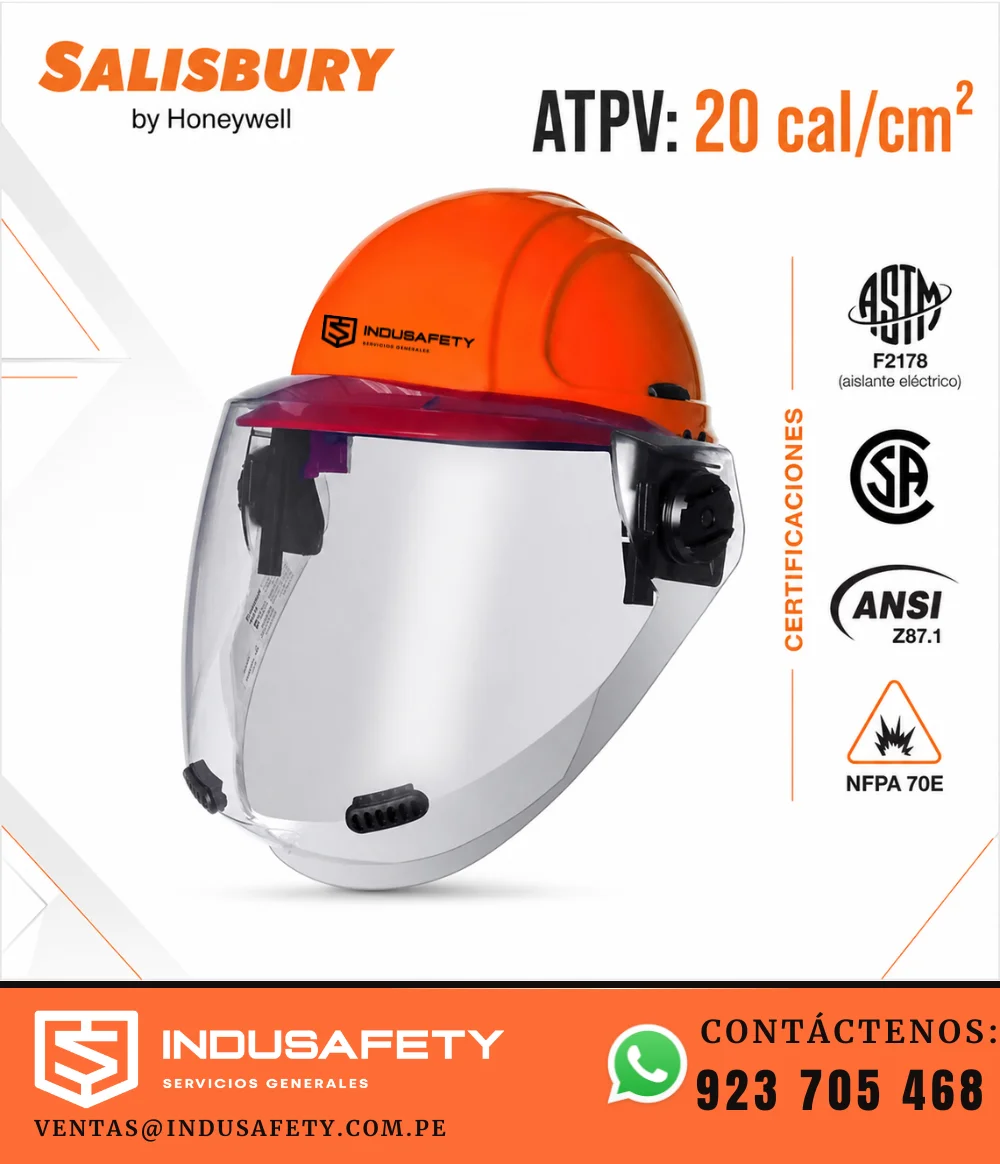 Careta para arco eléctrico Salisbury 20 cal/cm² con casco