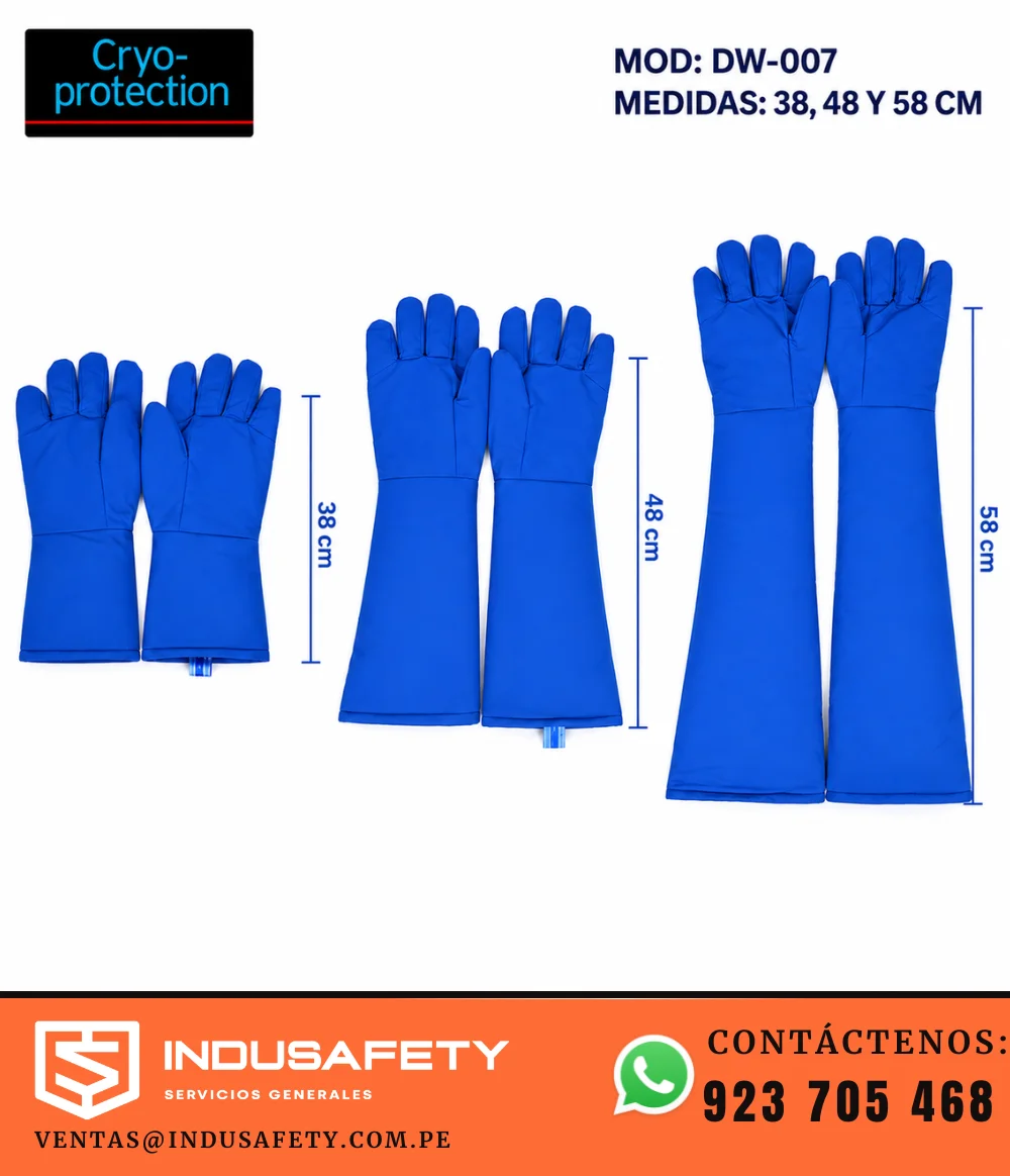 Guantes para protección criogénica DW-007 de 38, 48 y 58 cm