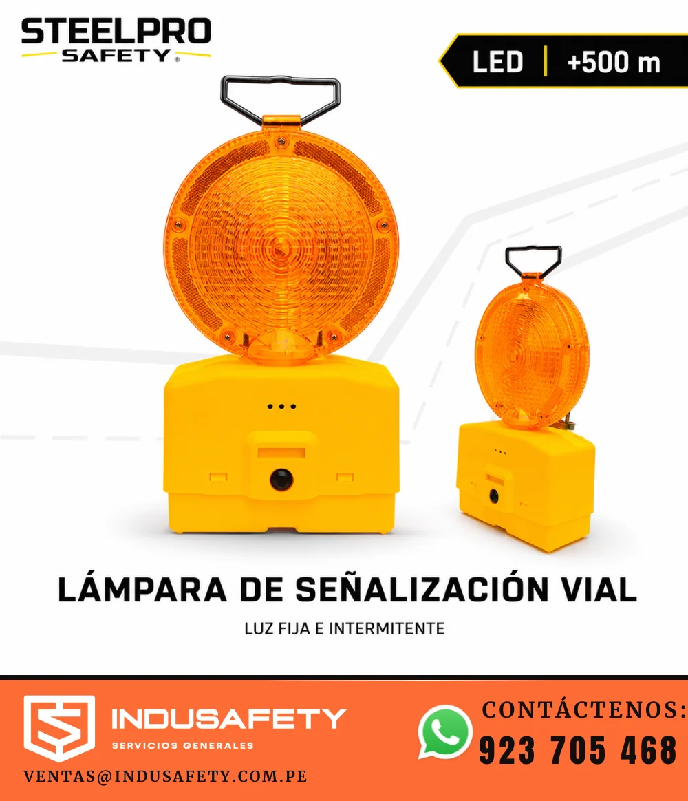 Lámpara de señalización vial LED Steelpro con visibilidad superior a 500 m