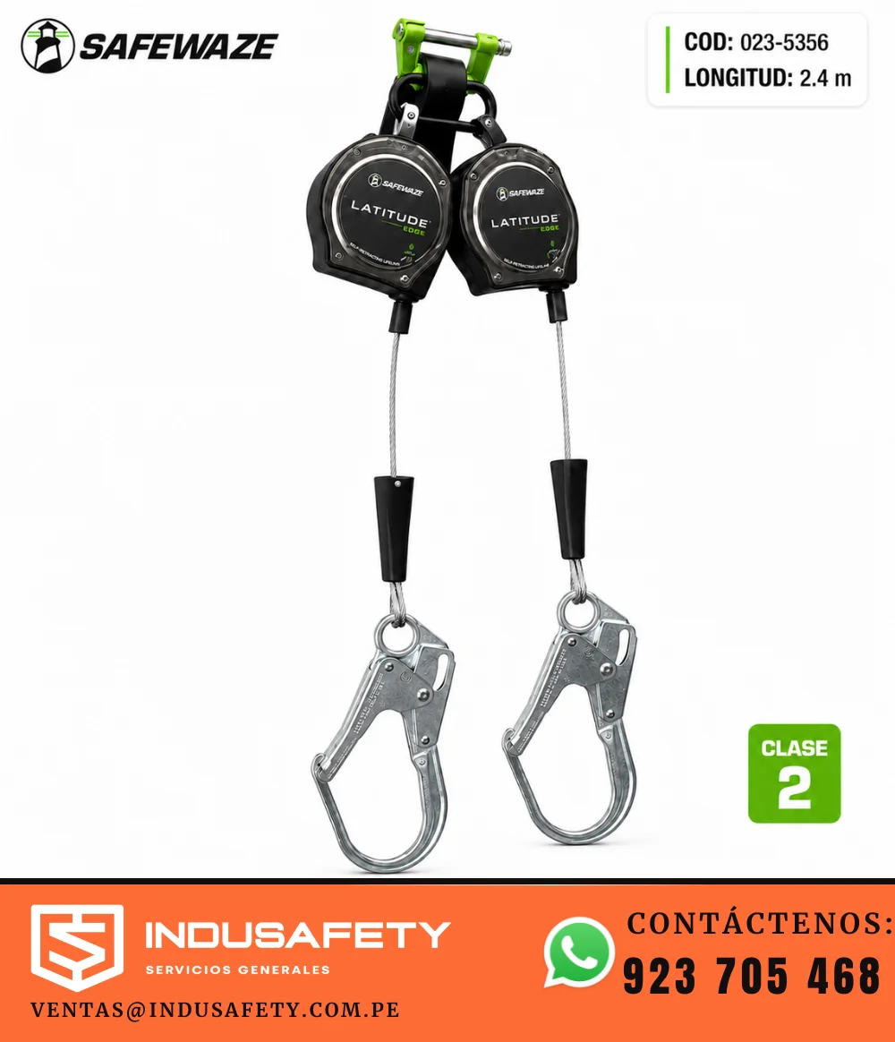 Línea retráctil clase 2 doble Safewaze Latitude Edge 2.4 m 023-5356