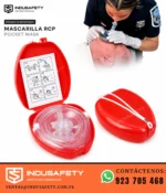 Mascarilla RCP Pocket Mask en uso para reanimación cardiopulmonar