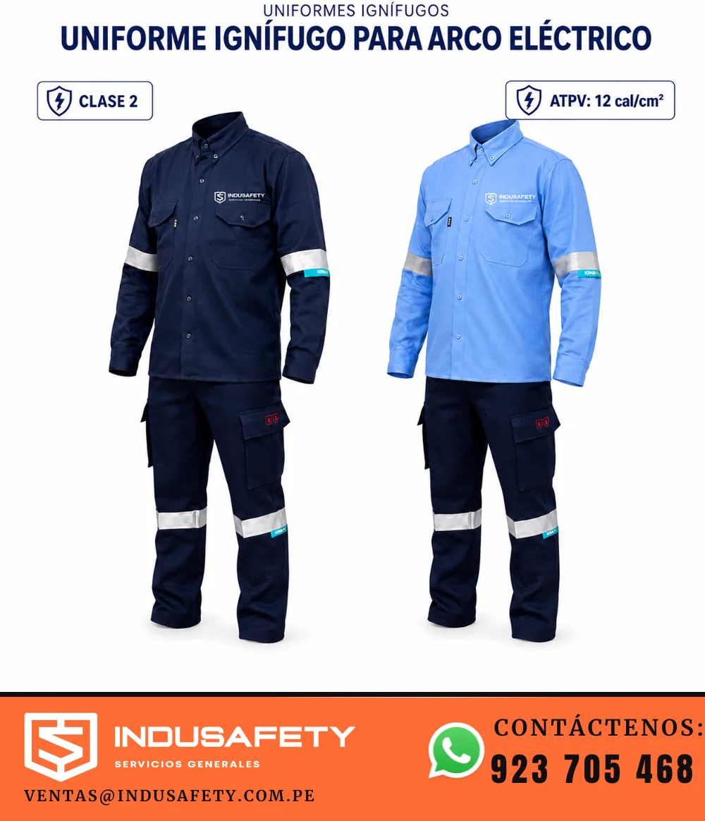 Uniformes ignífugos Clase 2 para arco eléctrico 12 cal/cm²