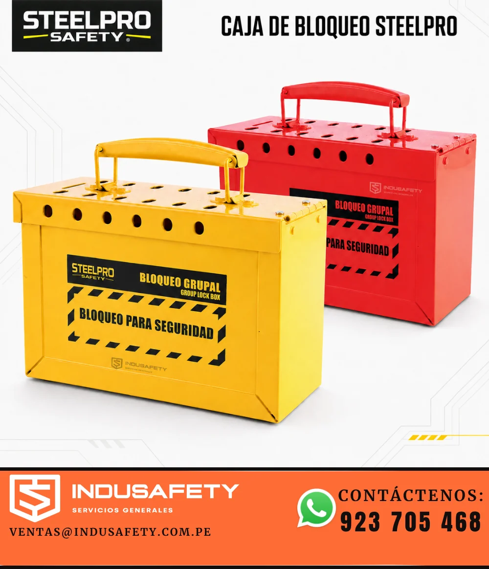 Caja de bloqueo grupal Steelpro para 12 candados