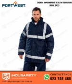 Casaca Portwest S433 impermeable de alta visibilidad color azul marino