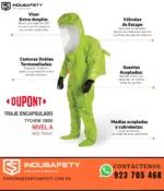 Características del traje encapsulado Nivel A DuPont Tychem 10000