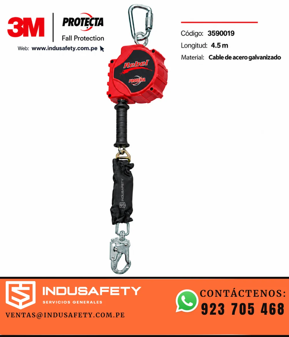 Bloque retráctil 3M Protecta 3590019 de 4.5 m con cable de acero