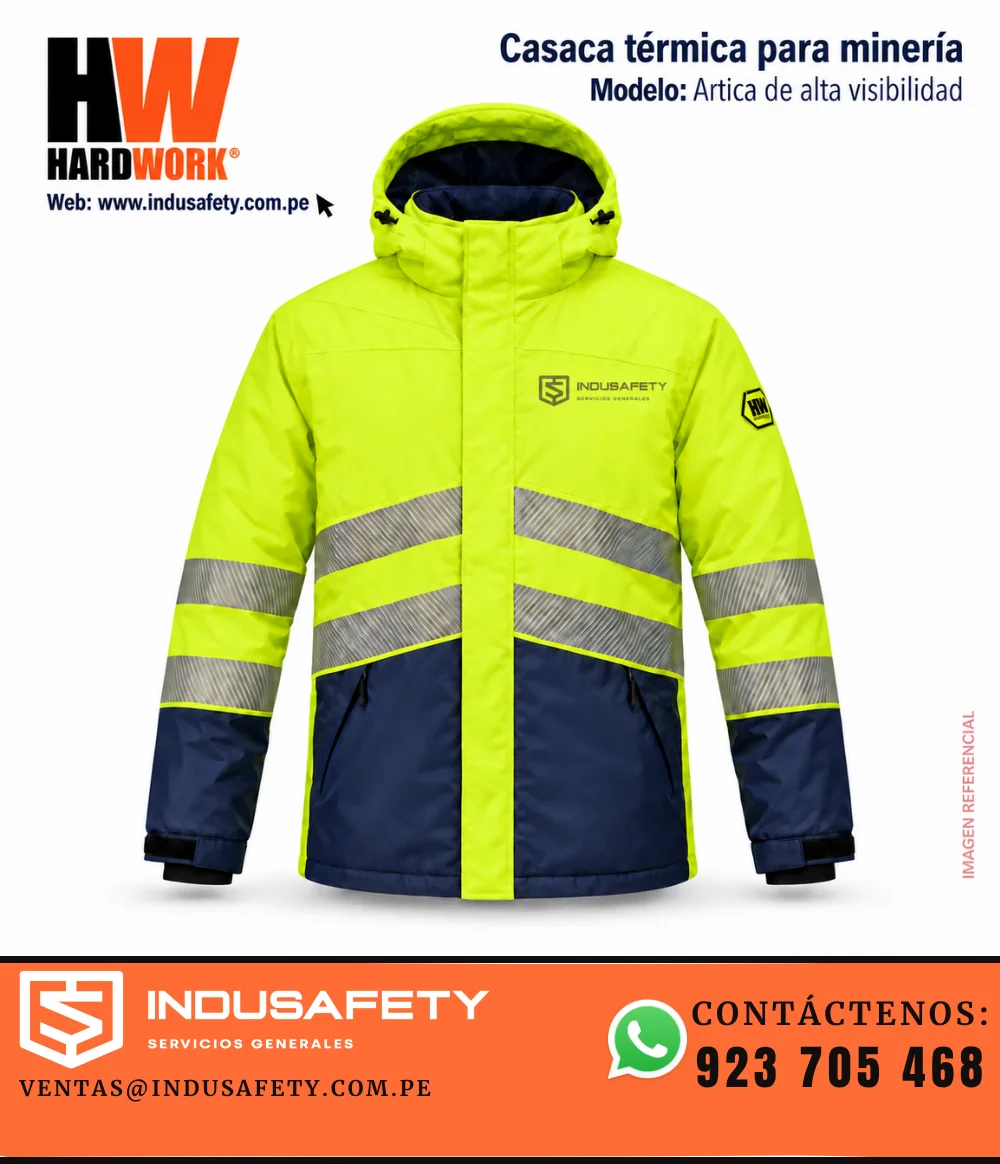Casaca térmica para minería Hardwork Artica de alta visibilidad