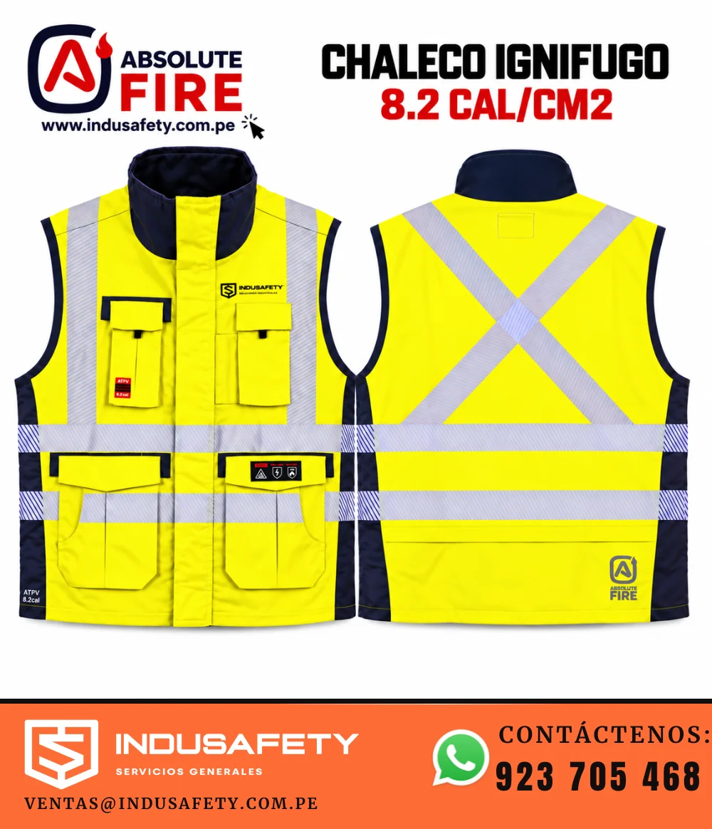 Chaleco Ignífugo de 8.2 cal/cm2 Absolute Fire amarillo CAT 2
