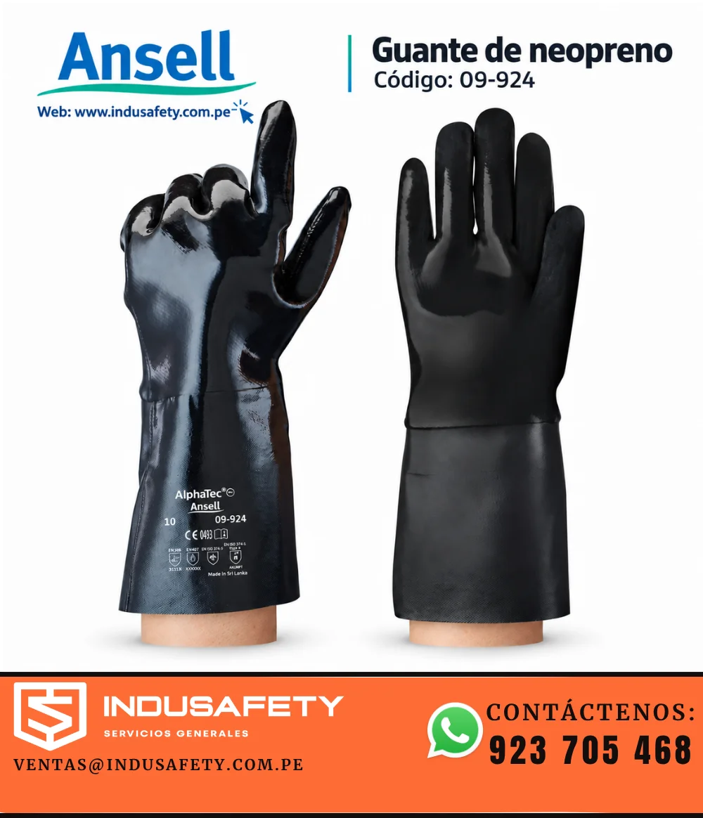 Guante de neopreno Ansell AlphaTec 09-924 para químicos