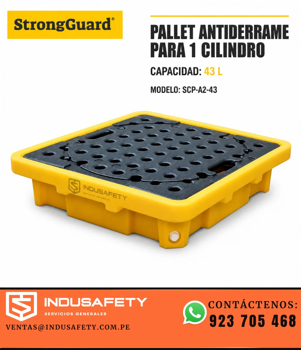 Pallet antiderrame para 1 cilindro StrongGuard SCP-A2-43 de 43 litros