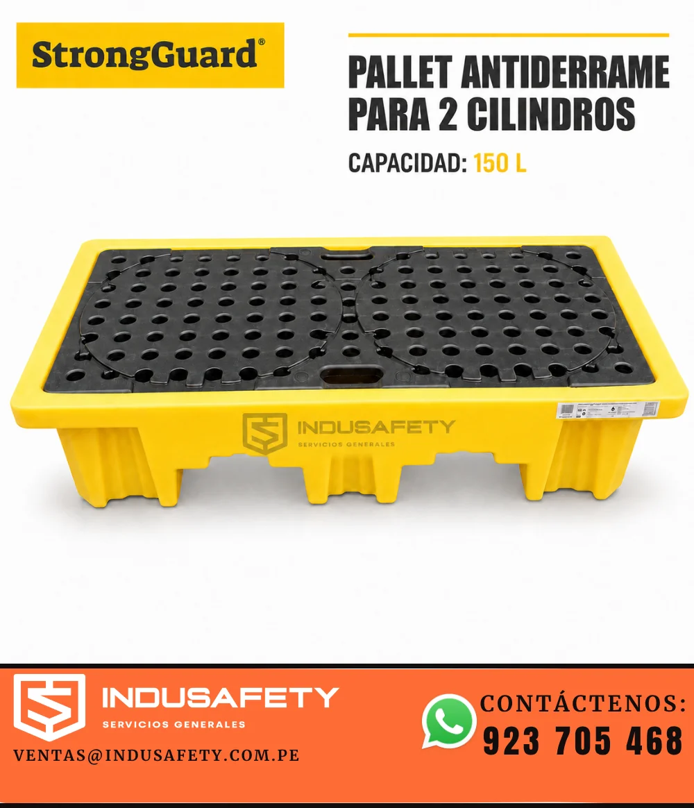Pallet antiderrame para 2 cilindros de 150 litros